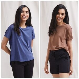Bundle of 2 RW&CO Short Sleeve Crew Neck Loose Fit Tops